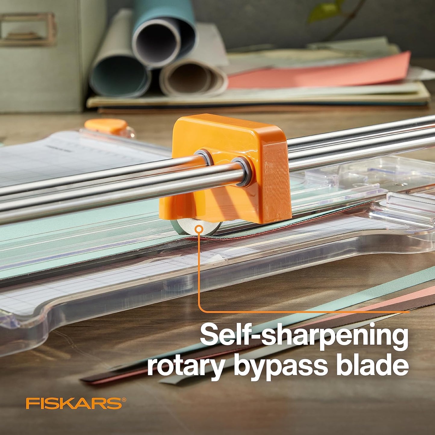 Fiskars ProCision Rotary Bypass Trimmer, 12-Inch, orange