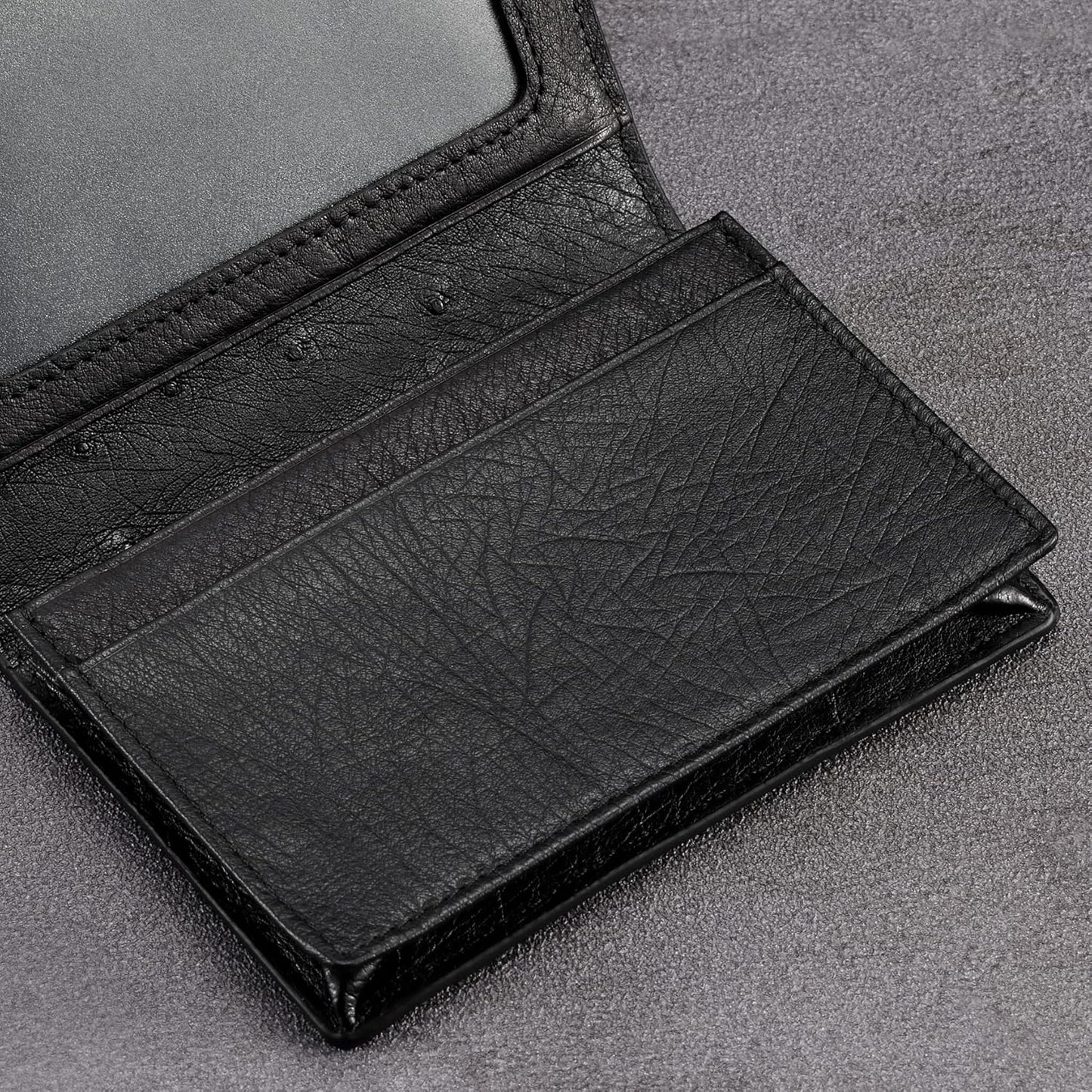 Leather Business Card Case Holder for Men & Women, Italian Calfskin