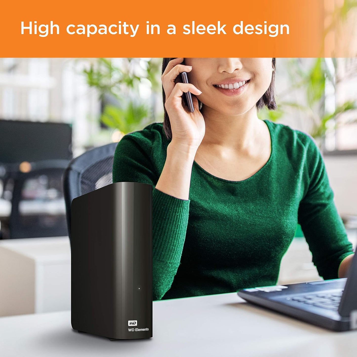 Western Digital 18TB Elements Desktop External Hard Drive USB 3.0 for plug-and-play storage - Western DigitalBWLG0180HBK-NESN