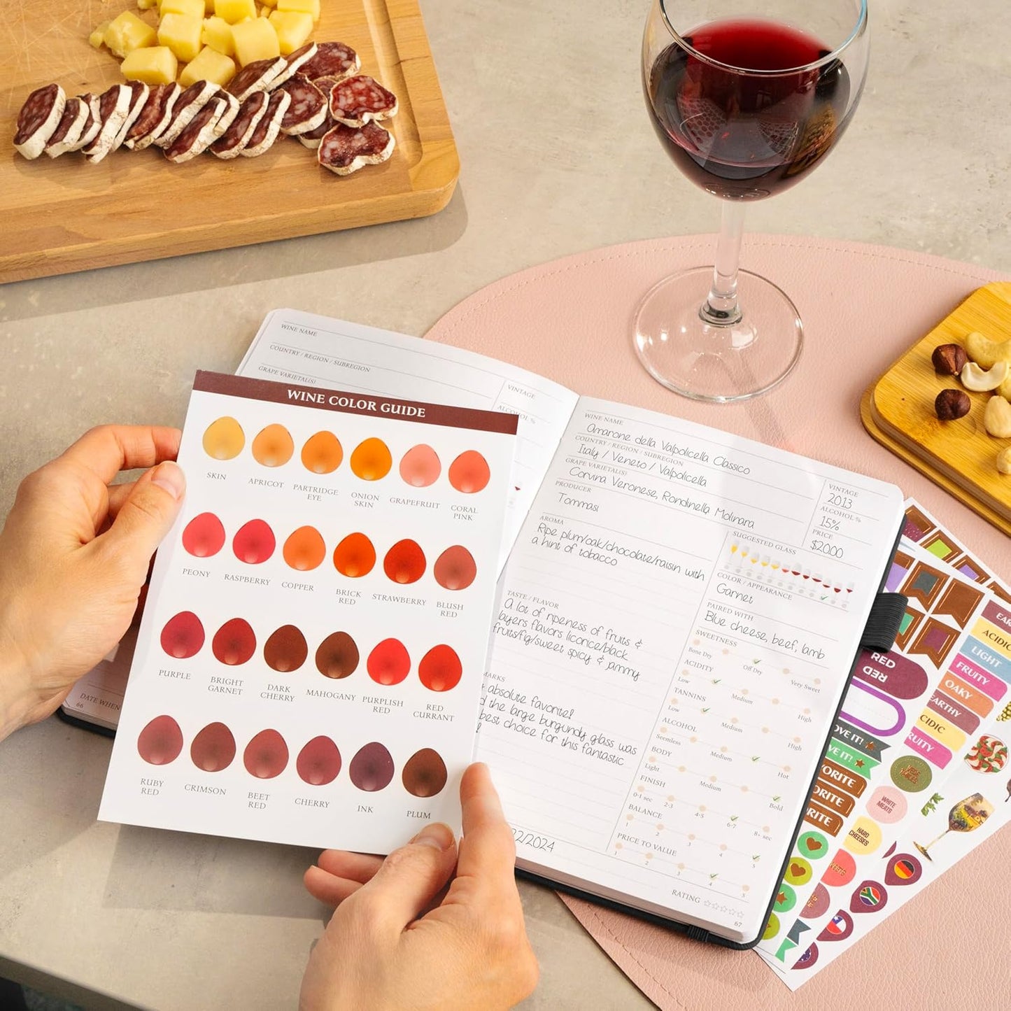 Legend Wine Tasting Journal – Wine Guide & Diary – Unique Accessories & Gifts for Wine Lovers, Women & Men, Eco Leather Notebook (Black)