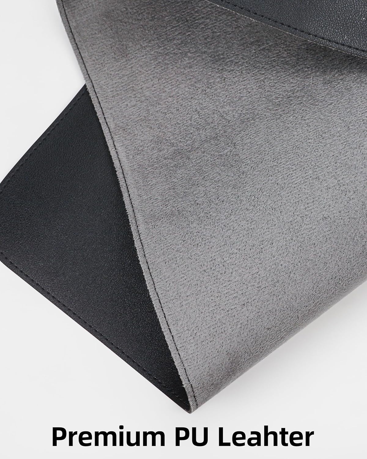 Extra Large Desk Pad Mat - Waterproof Mouse Pad & Desk Protector, Non-Slip XXL PU Leather Gaming Mat for Keyboard/Mouse, Stitched Edge with Ergonomic Support, 55"x24" (Black)