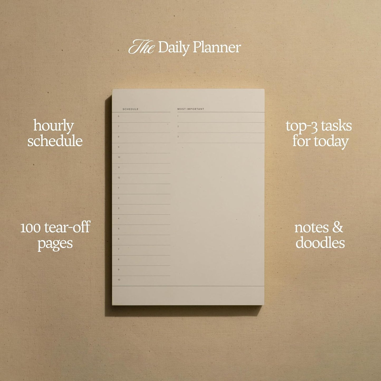Daily and Weekly To-Do List Notepad – Desk Pad for Work and Study, Orange, 8x6 Inches