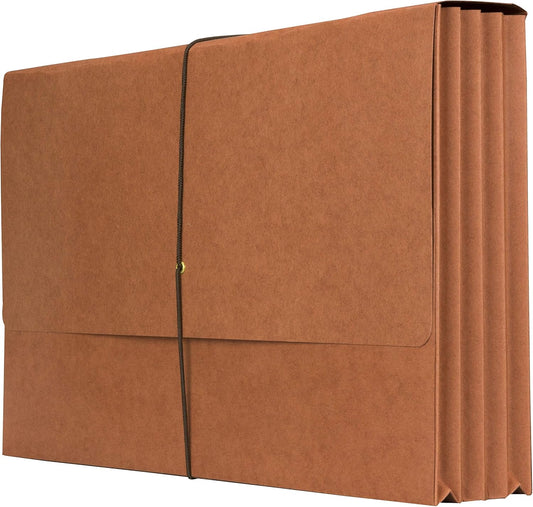 The File King Expanding File Wallet - Legal Size, 50 Redropes | USA Made | 3.5” Expandable File Folders | Redwell Folders Legal Size Wallets | Red Rope Expanding File Folder with Flap & Elastic Cord