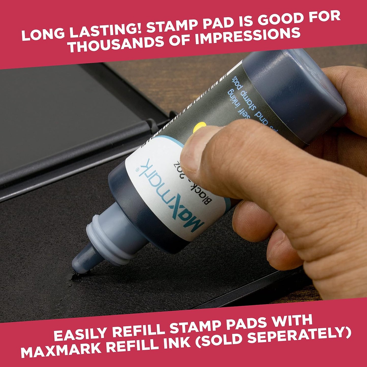 Large Premium Orange Ink Stamp Pad - 5" by 7" - Quality Felt Pad