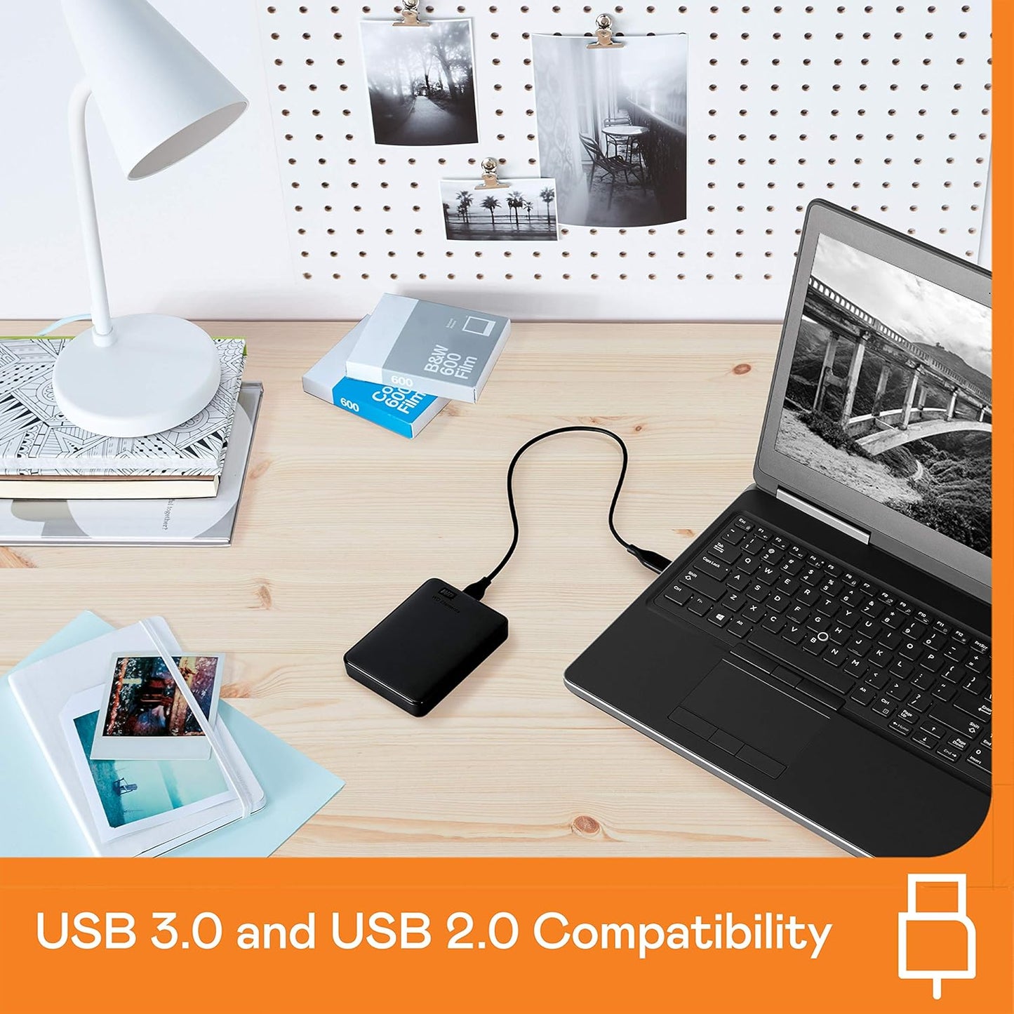 WD 1.5TB Elements Portable External Hard Drive for Windows, USB 3.2 Gen 1/USB 3.0 for PC & Mac, Plug and Play Ready - WDBU6Y0015BBK-WESN