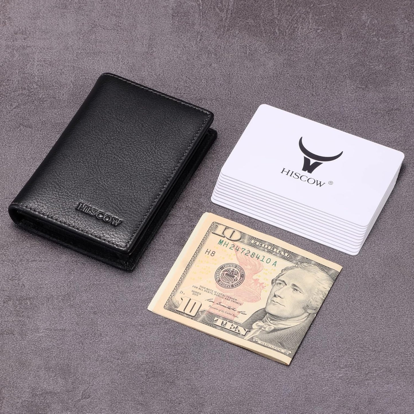 Leather Business Card Case Holder for Men & Women, Italian Calfskin