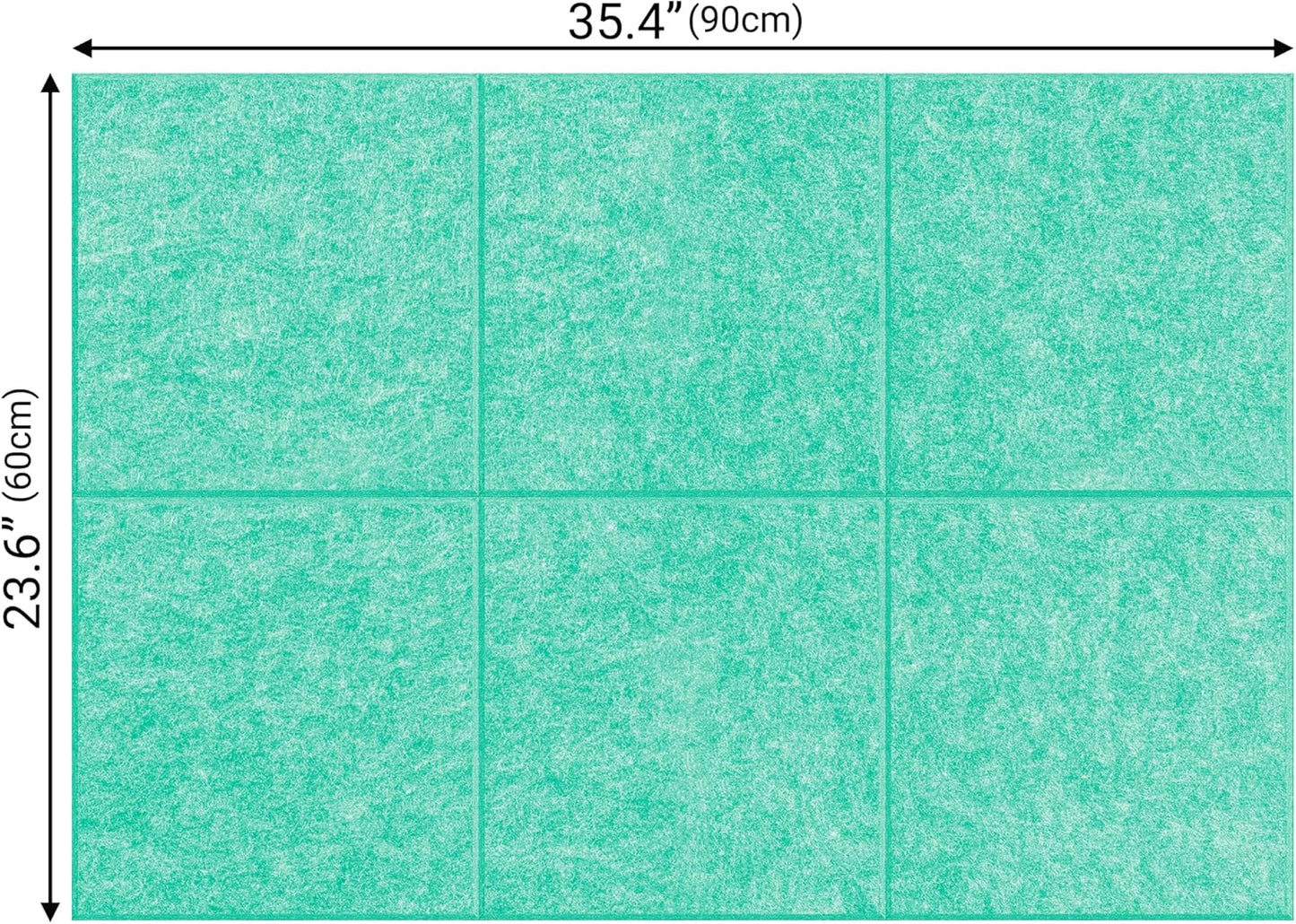 AKTOP Cork Board Bulletin Board 24"x36", 6 Pack Removable Felt Cork Board Tiles for Wall, Large Corkboard Notice Pin Board for Office, School & Home,24 Safe Adhesive Tabs, 20 Push Pins, Lake Blue