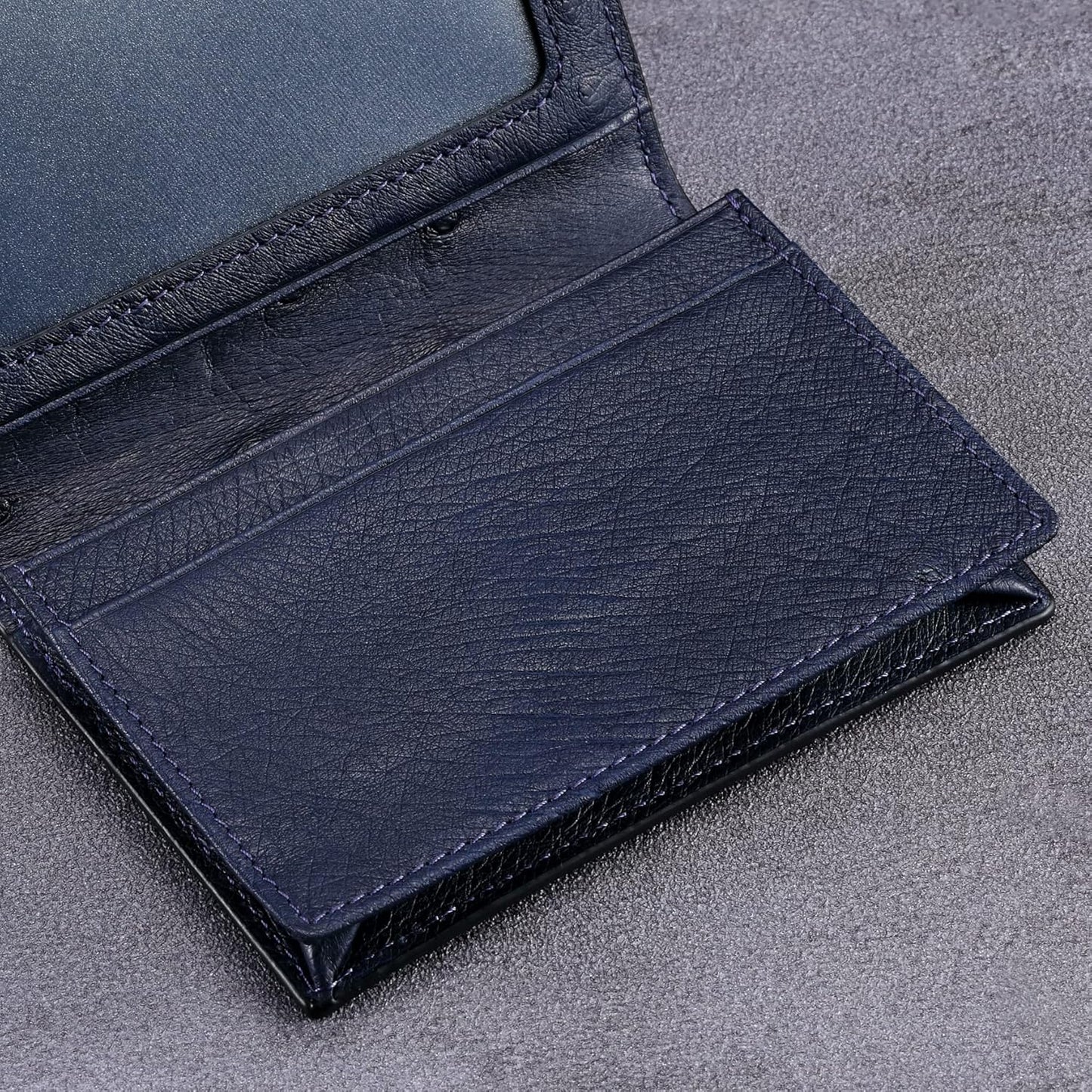 Leather Business Card Case Holder for Men & Women, Italian Calfskin