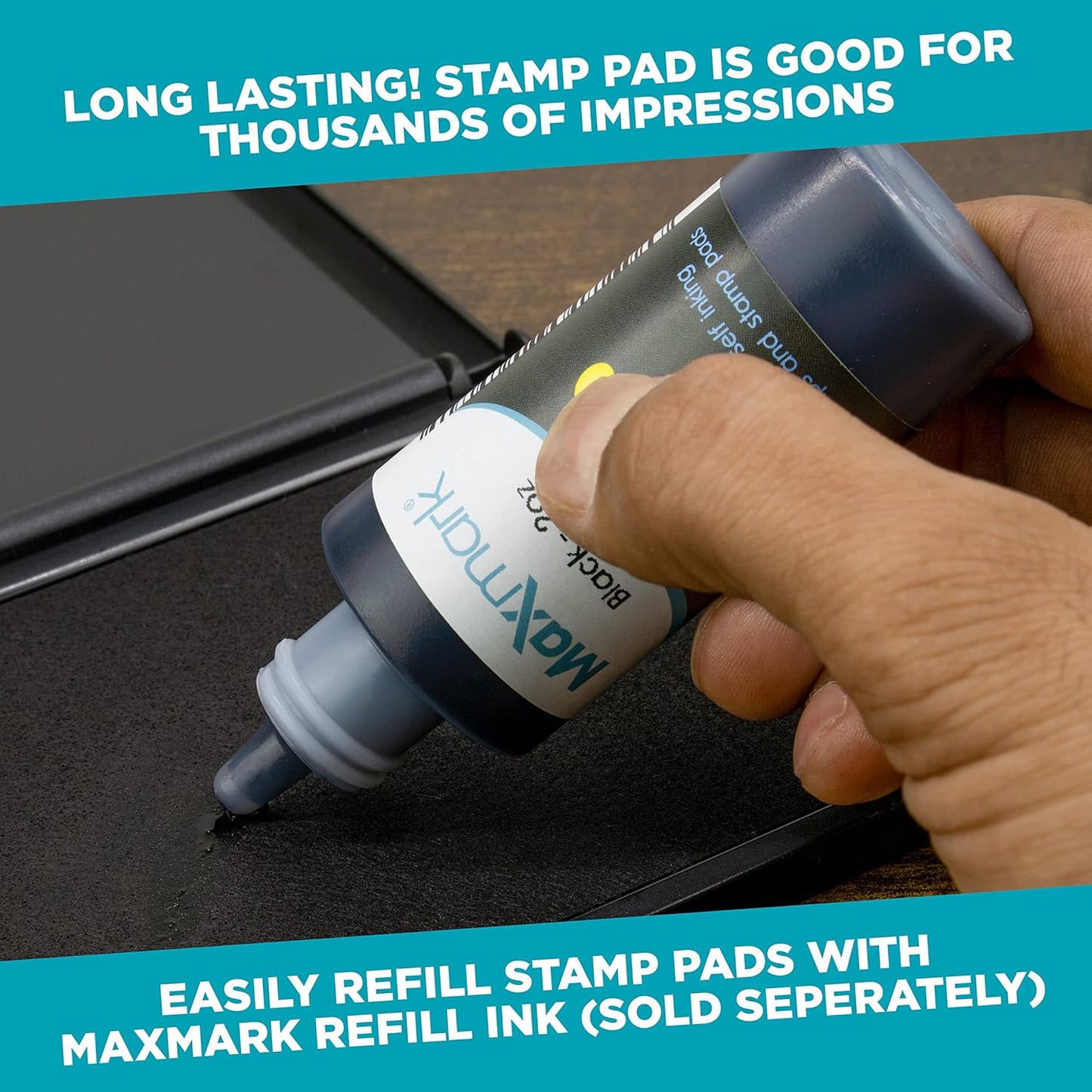 MaxMark Large Premium Dark Yellow Ink Stamp Pad - 3.5" x 6.25" - Quality Felt Pad