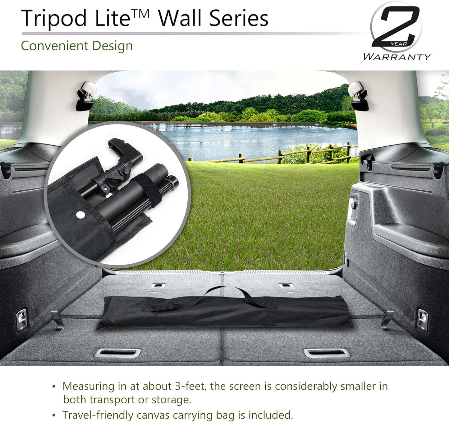 Elite Screens Tripod Lite Wall Series | 2 in 1 Portable Projector Screen Dual Tripod Stand/Wall Mount Indoor/Outdoor 65-INCH, 1:1 w/Carrying Bag | US Based Company 2-Year Warranty - T65SW, Black