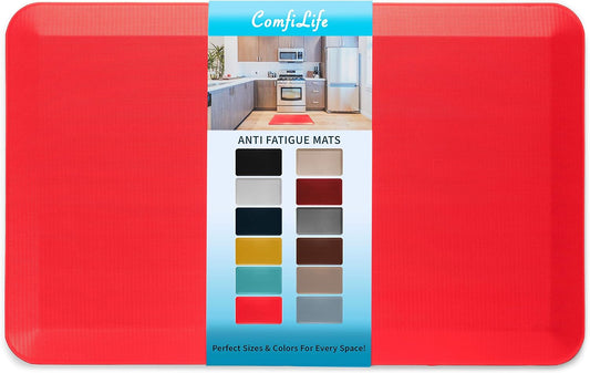 ComfiLife Anti Fatigue Floor Mat – 3/4 Inch Thick Kitchen Mats for Floor, Standing Desk Mat, Kitchen Rug – Comfort at Home, Office – Durable – Stain Resistant – Non-Slip (20" x 32", Scarlet Orange)