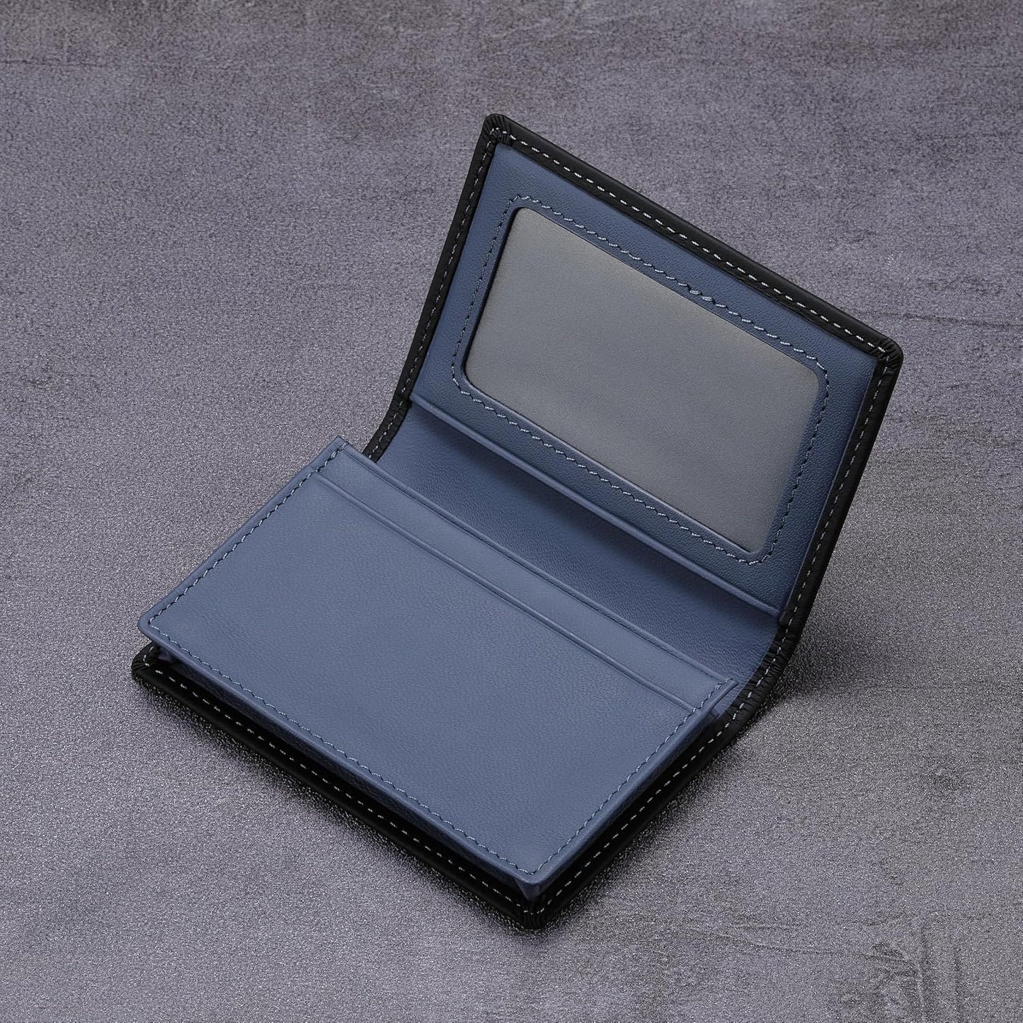 Leather Business Card Case Holder for Men & Women, Italian Calfskin