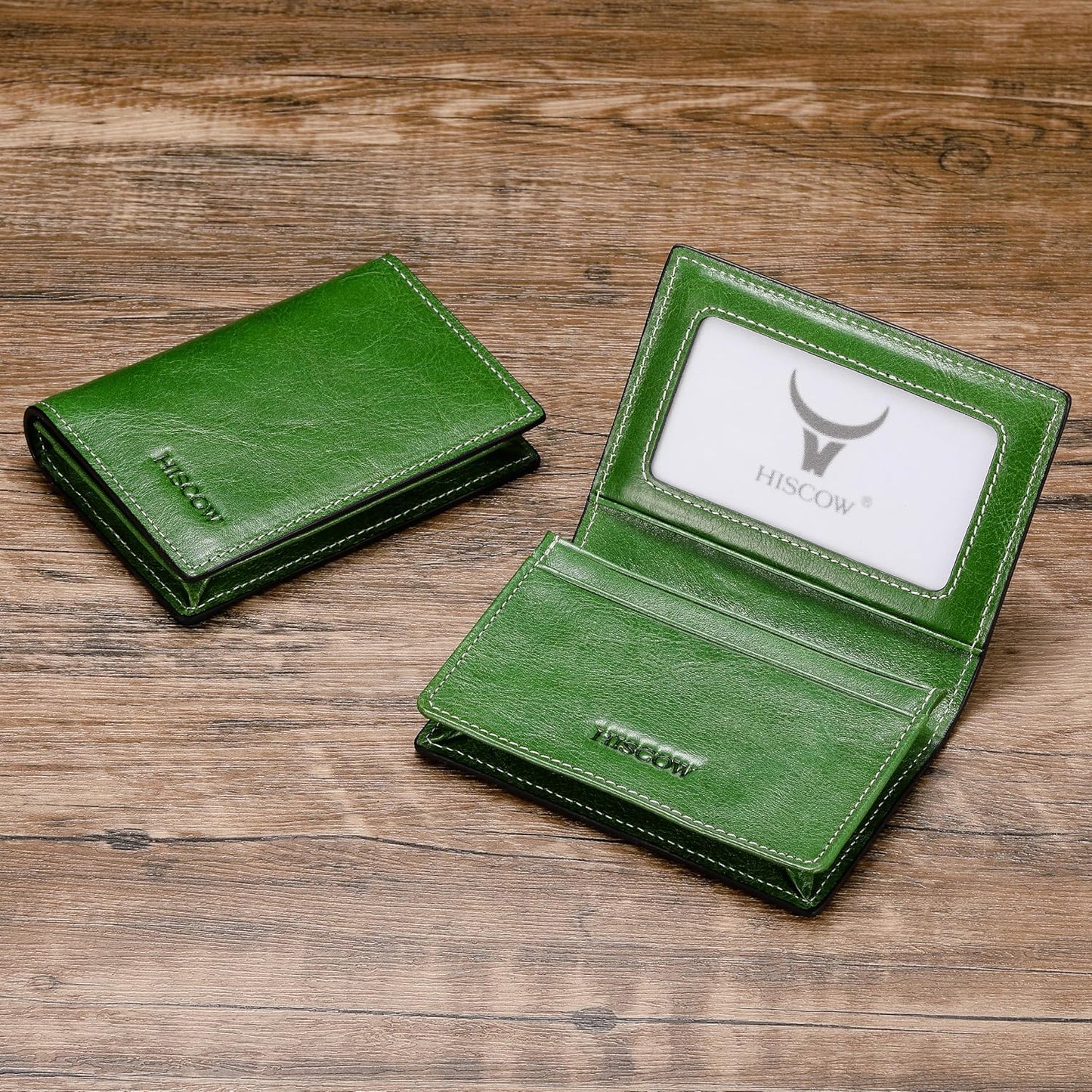 Leather Business Card Case Holder for Men & Women, Italian Calfskin